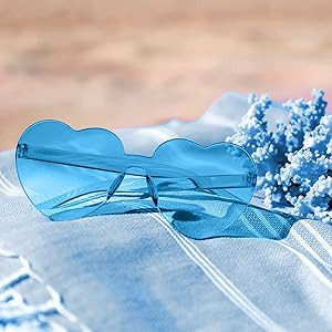 JDHXBMW Heart Glasses Party Glasses Bulk Accessories 4Pairs Candy Color Blue Eyewear Accessories ... | Amazon (US)