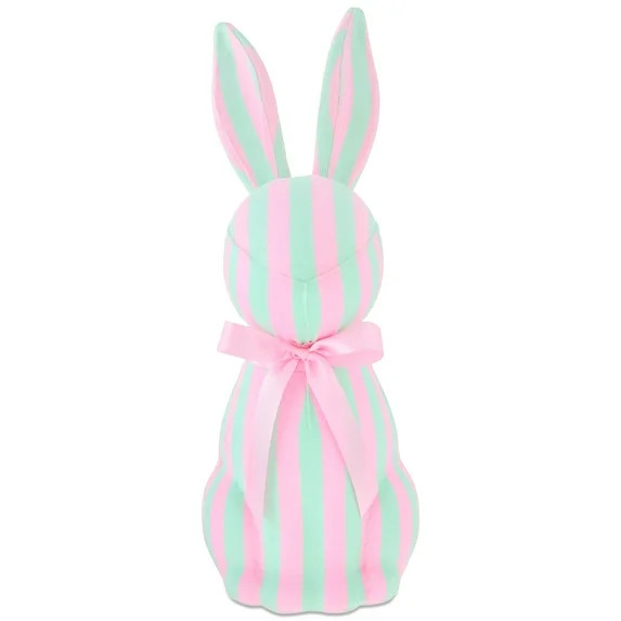 Striped Bunny Tabletop Decoration, Mint Green and Pink, 16", Easter by Way To Celebrate | Walmart (US)