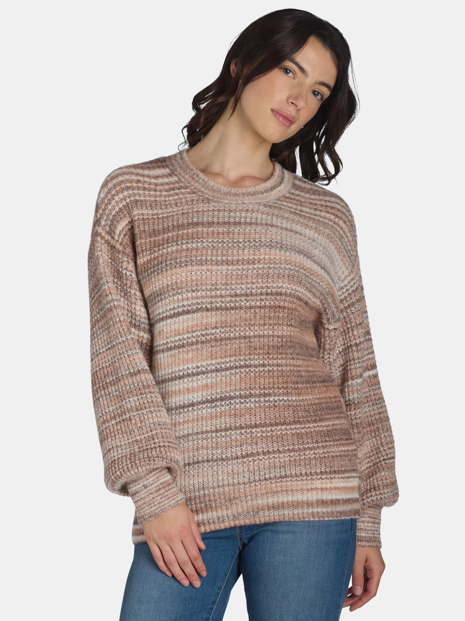 Time and Tru Women’s and Women's Plus Space Dyed Pullover Sweater, Sizes XS-4X | Walmart (US)