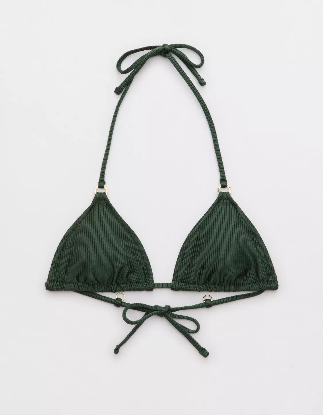 Aerie Shine Rib String Triangle Bikini Top | Aerie