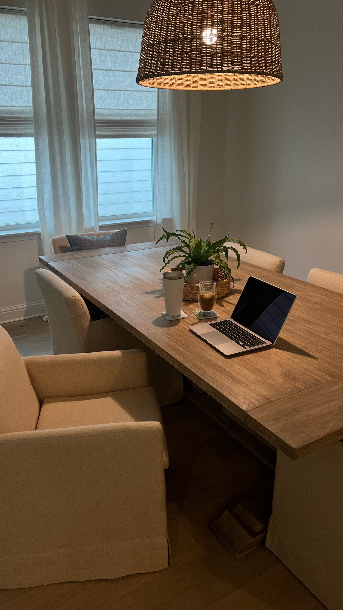 Our dining room. 🤍

Table is from Z Gallerie. Linked similar!
#coastalhome #diningroom #homedecor #woodtable #worldmarket

#LTKHome