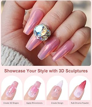 Pearl Chrome Nail Powder BISHENGYF -【Fairy Effect】 Pink Chrome Nail Powder White Pearlesent A... | Amazon (US)