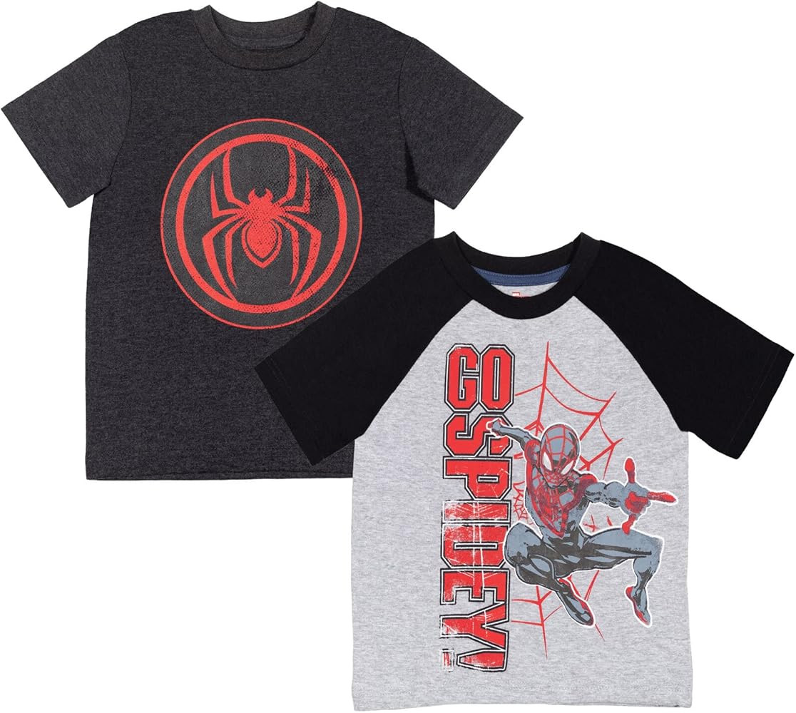 Marvel Avengers Spider-Man 2 Pack T-Shirts Toddler to Big Kid Sizes (2T - 18-20) | Amazon (US)