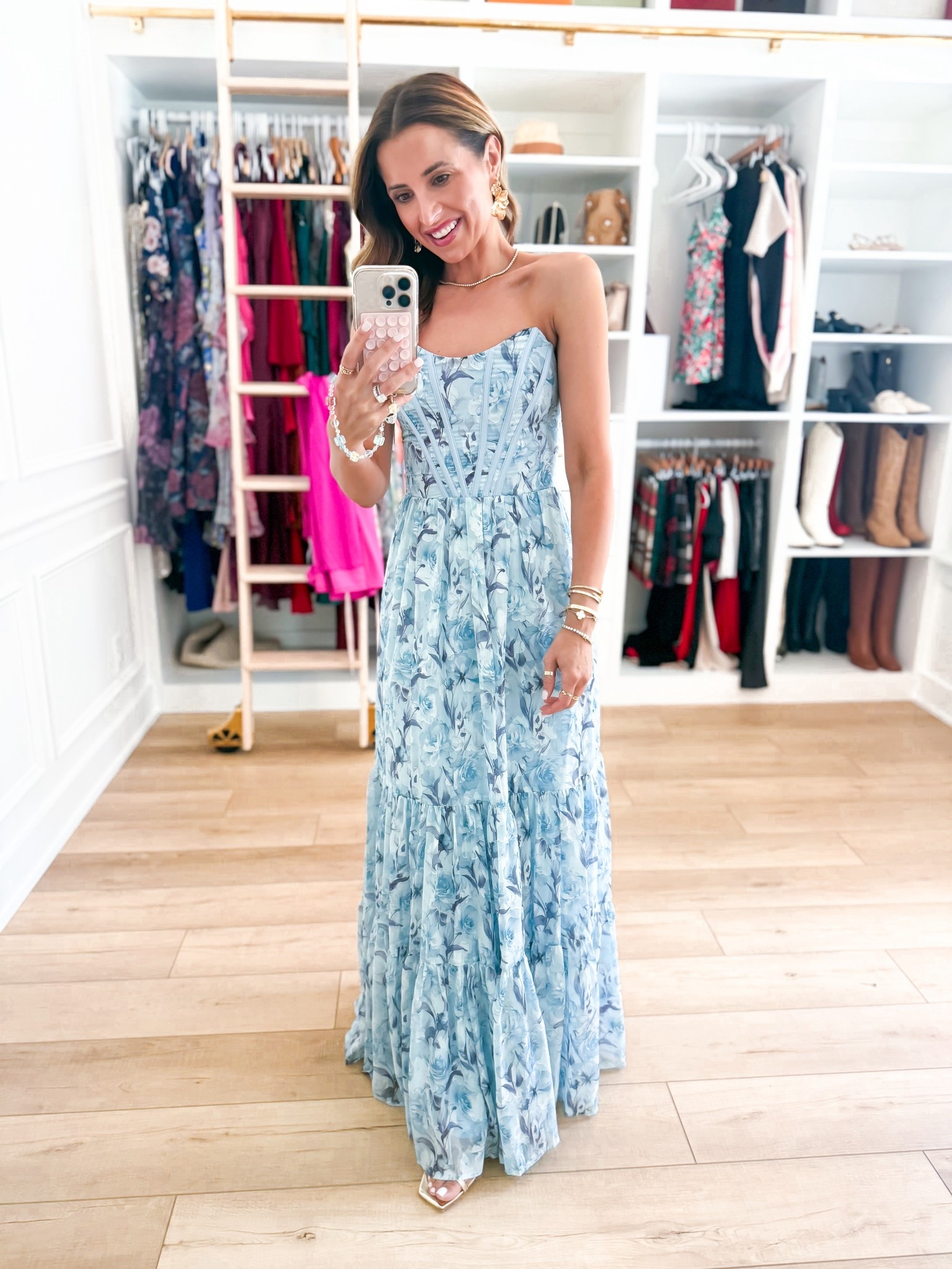 I love this gorgeous floral maxi dress for a spring or summer wedding! Comes in so many colors! Wearing XXS. Spring wedding guest dress. Summer wedding guest dress. Cocktail dress. Black tie optional dress. Formal dress. Party dress. Gala dress. Destination wedding. Heels are TTS.

#LTKTravel #LTKMothersDay #LTKWedding