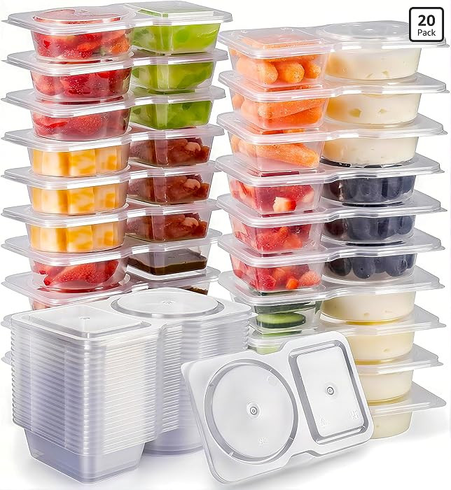 Reusable Snack Containers with Lids: Snack Pack Containers 20Pcs - Snackle Box Container Portion ... | Amazon (US)