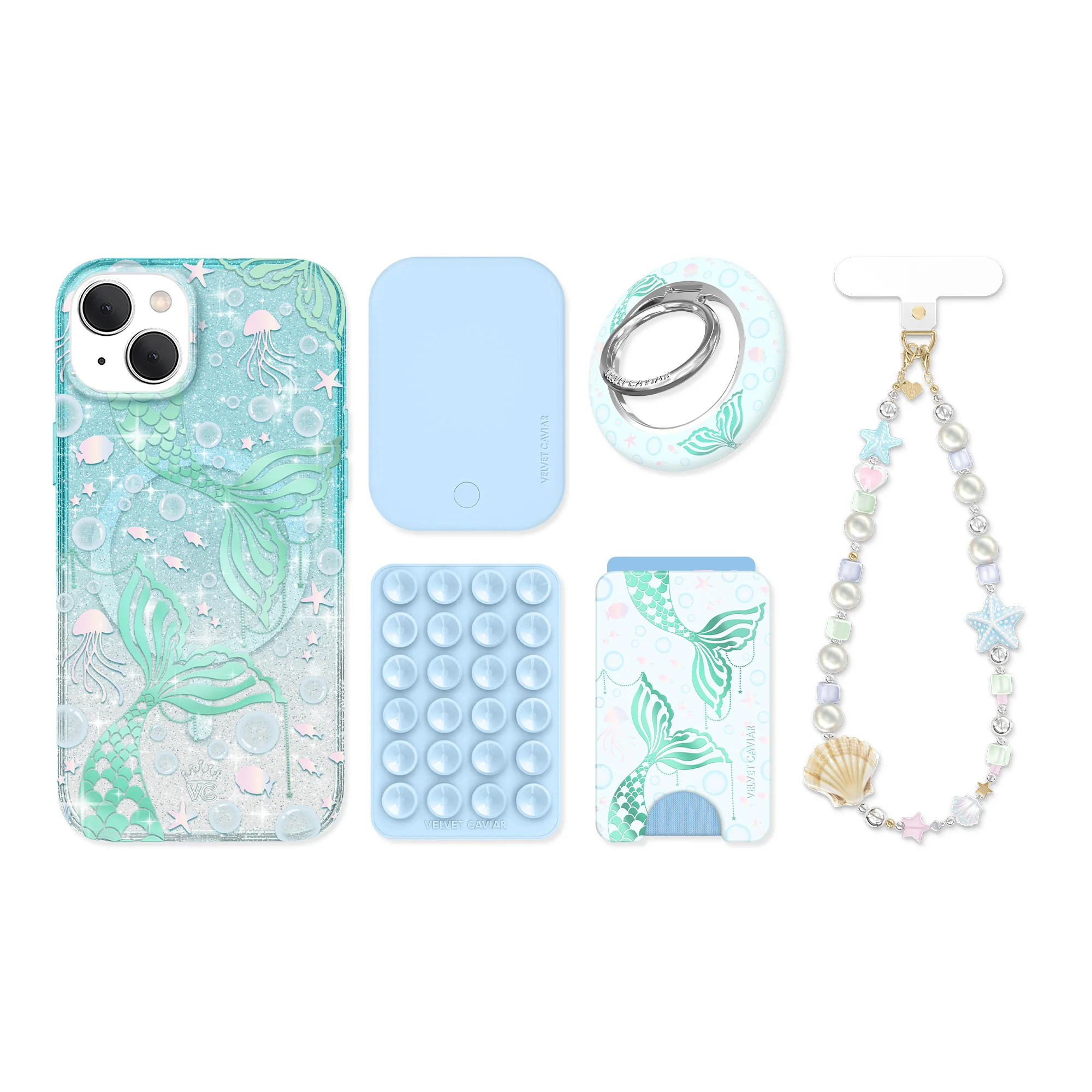 Mermaid Glitter Holo iPhone Bundle Set | Velvet Caviar