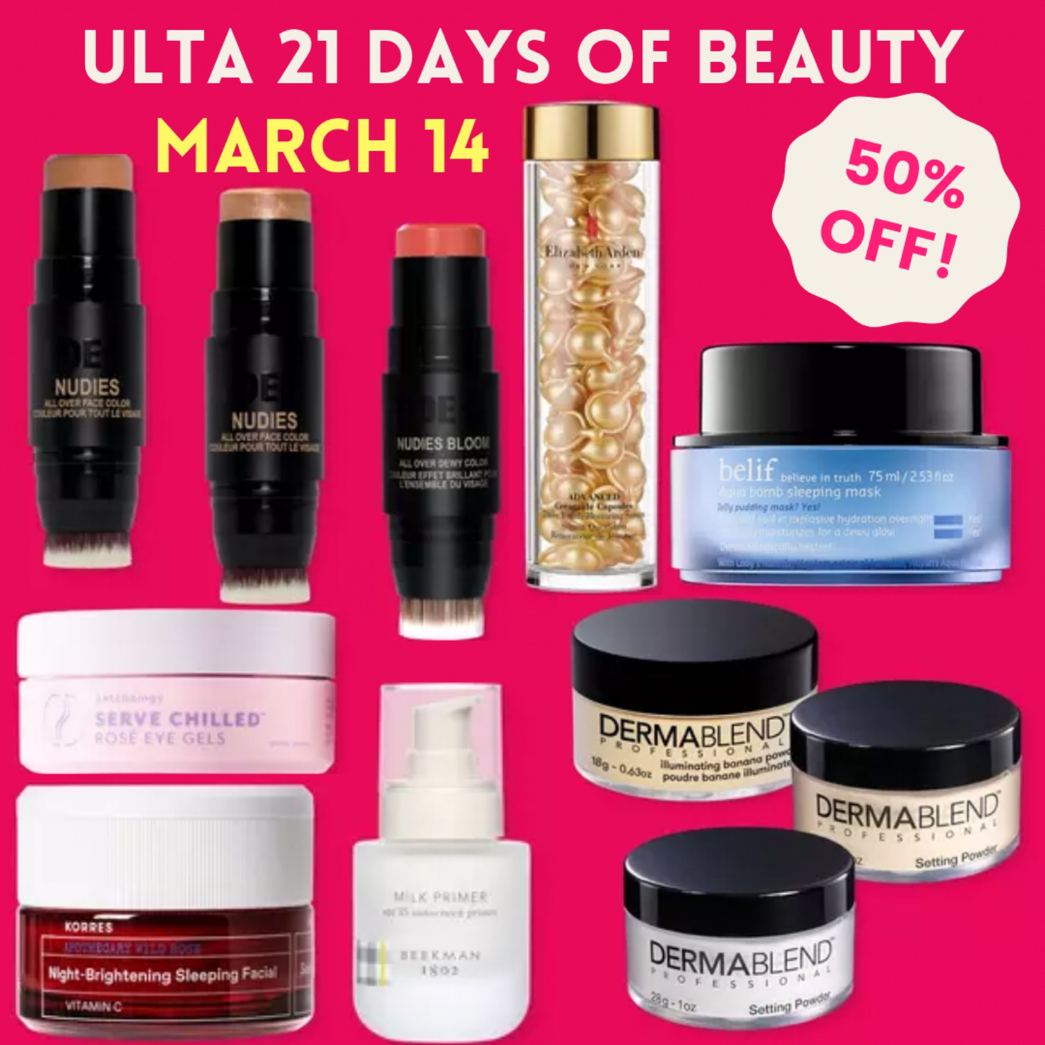 ULTA’s 21 Days of Beauty continues! 

Get amazing deals with 50% off skincare, makeup, haircare and bodycare! It doesn’t stop there! Skincare devices and beauty and haircare tools and accessories are also featured! 
                             
  

#liketkit #LTKunder50 #LTKsalealert #LTKswim #LTKfamily #LTKworkwear #LTKmens #LTKcurves #LTKFestival #LTKitbag #LTKbeauty #LTKunder100 #LTKfit #LTKstyletip #LTKwedding #LTKkids #LTKshoecrush #LTKbump #LTKhome #LTKSeasonal #LTKtravel #LTKbaby #LTKbeauty #LTKFestival #LTKunder100


#LTKstyletip #LTKwedding #LTKhome