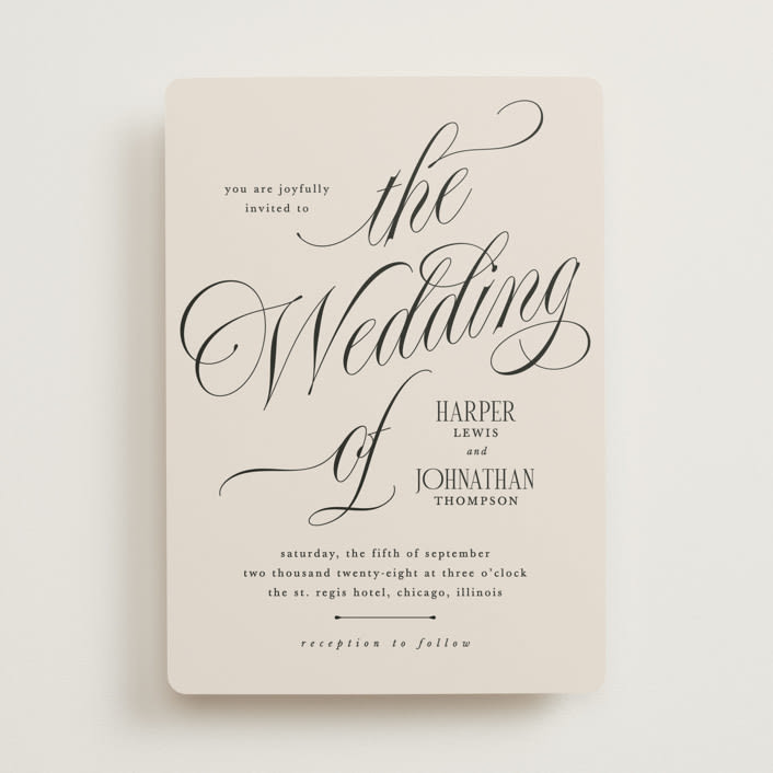 "Mirin" - Customizable Wedding Invitations in Beige by Kate Ahn. | Minted