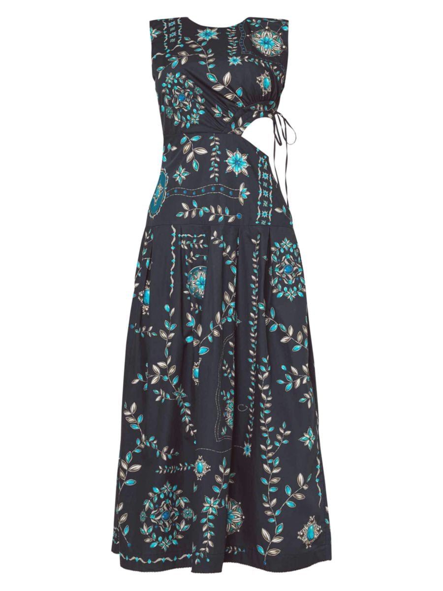 Alma Otono Relicario Printed Cut-Out Maxi Dress | Saks Fifth Avenue