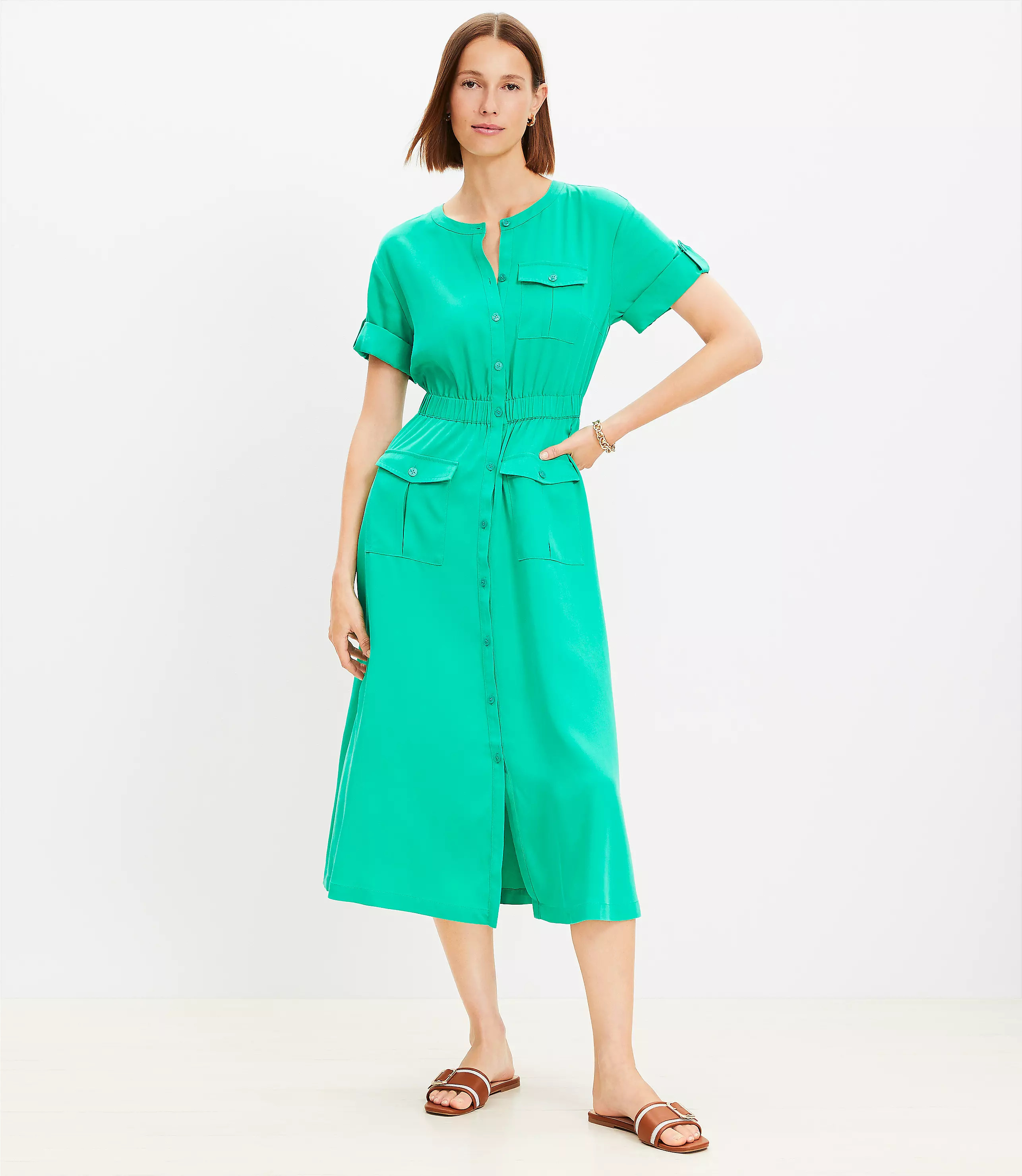 Utility Midi Pocket Dress | LOFT