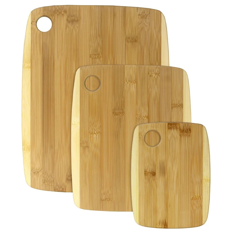 3-Piece Two-Tone Bamboo Serving and Cutting Board Set | Walmart (US)