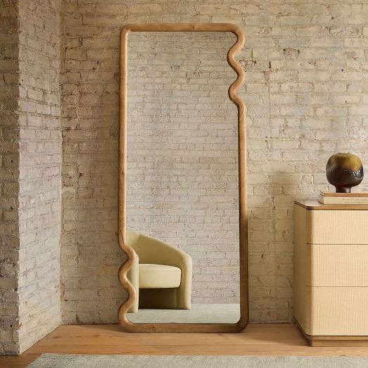Scallop Edge Wood Rectangular Wall Mirror | West Elm (US)