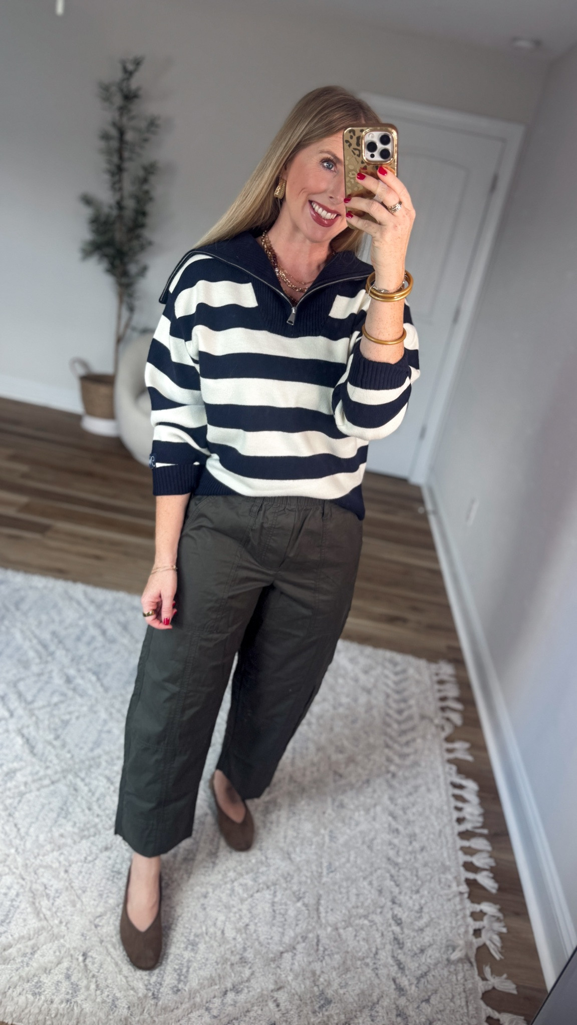 Daily try on, Walmart outfit, Walmart fashion, Walmart try on, Walmart style, free assembly, striped pullover

#LTKootd