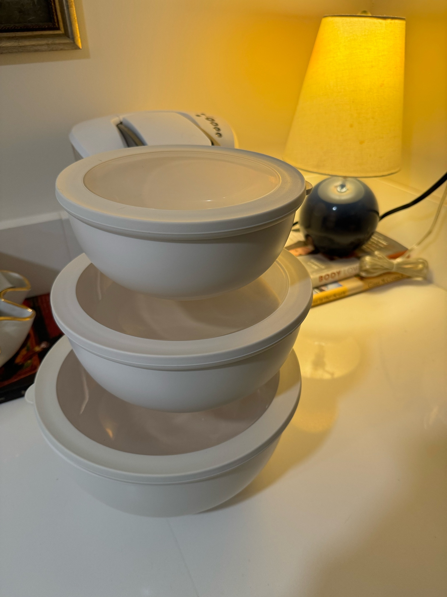 Love this set of 3 stackable mixing bowls with lid  Aesthetically pleasing too 😍 #kitchenfinds #target 

#LTKhome