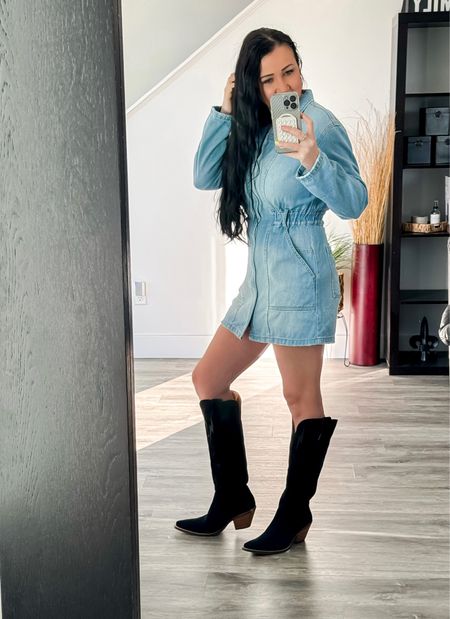 Y’all sold out this dress, but there is now a romper version available and these black cowgirl boots are the best closet staple. I love dressing them up. Perfect for date night, country dancing, concert or Nashville vacay. 
(Linking similar dresses)

Dingo • Dingo Partner • Thunder Road Boots • Leather Boots • Closet Staple • Free Peoplee

#dingo #dingopartner #thunderroadboots #leatherboots #cowgirlboots

#LTKFestival #LTKstyletip #LTKshoecrush