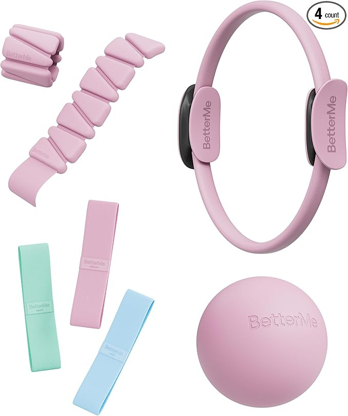 BetterMe Bubble Butt Kit – Pilates Ring, Weight Bands, Soft Ball & Loop Bands – Glute Trainin... | Amazon (US)