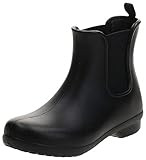 Crocs Women's Freesail Chelsea Ankle Rain Boots Water Shoes, Black/Black, 8 M US | Amazon (US)