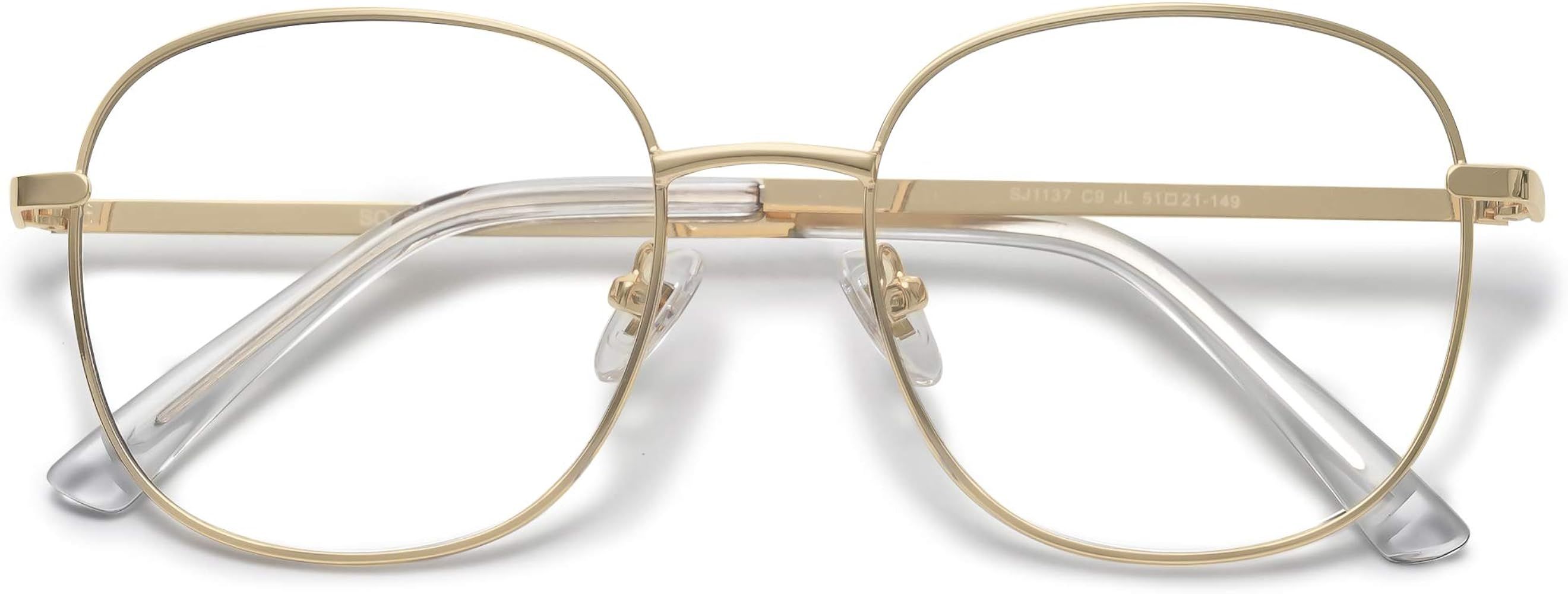 SOJOS Classic Square Blue Light Blocking Glasses for Women Men Stylish Computer Glasses SJ1137 | Amazon (US)