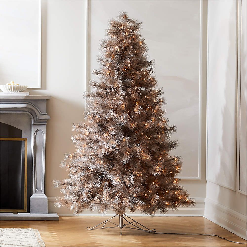 Champagne 7.5-ft Artificial Christmas Tree with LED Lights + Reviews | CB2 | CB2