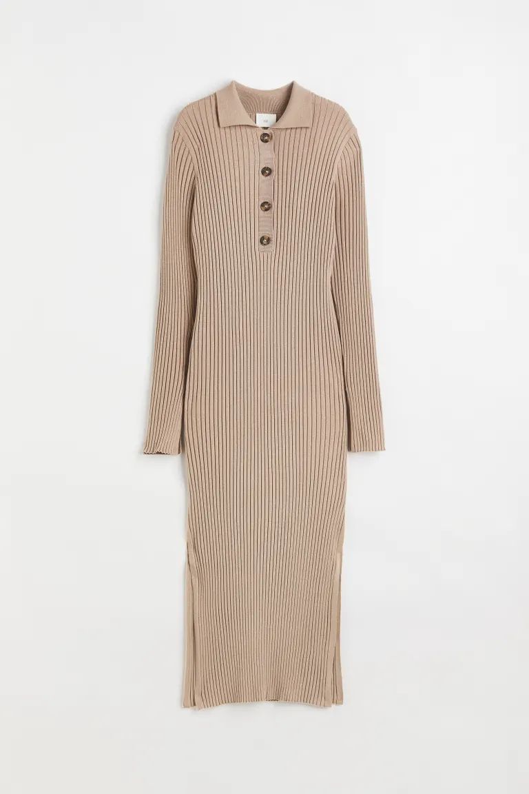 Collared Rib-knit Dress | H&M (US)