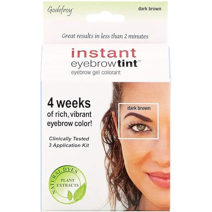 Godefroy Instant Eyebrow Tint Botanicals 3 Applications Included, Dark Brown, 1 Count | Amazon (US)