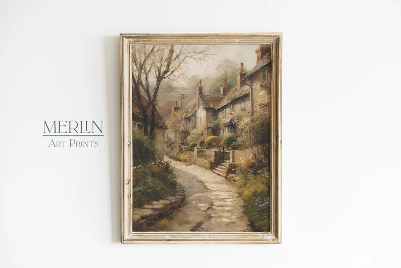 Printable English Countryside Painting Impressionist Oil Painting Warm Aesthetic Print Vintage Wa... | Etsy (US)