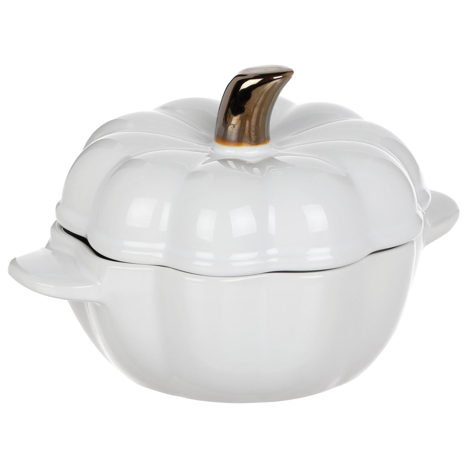 Ceramic Pumpkin Baking Dish - White-White-4002596767300   | Burkes Outlet | bealls