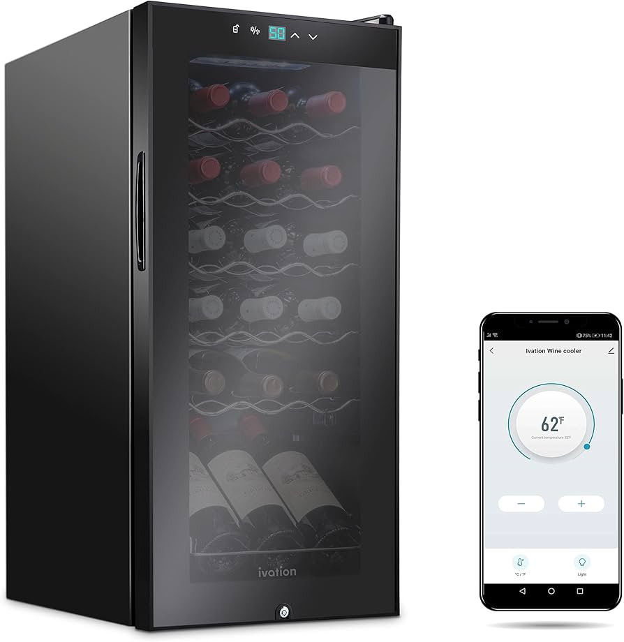 Ivation 18 Bottle Compressor Wine Cooler Refrigerator with Wi-Fi Smart App Control Cooling System... | Amazon (CA)