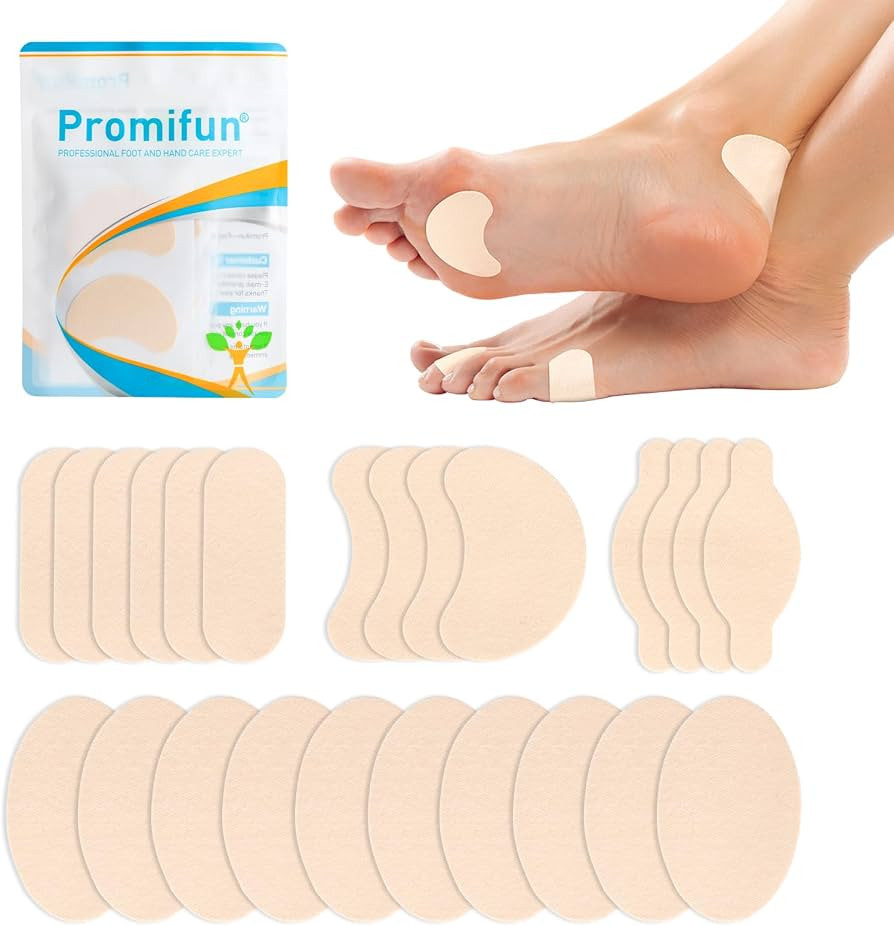 Promifun Moleskin Strips with Adhesive Blister Prevention Pads,Beige 24 Pcs | Amazon (US)