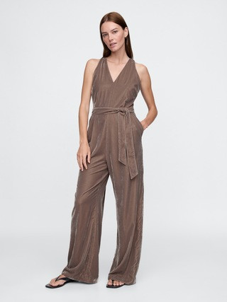 Recycled Velvet V-Neck Jumpsuit | Gap (US)