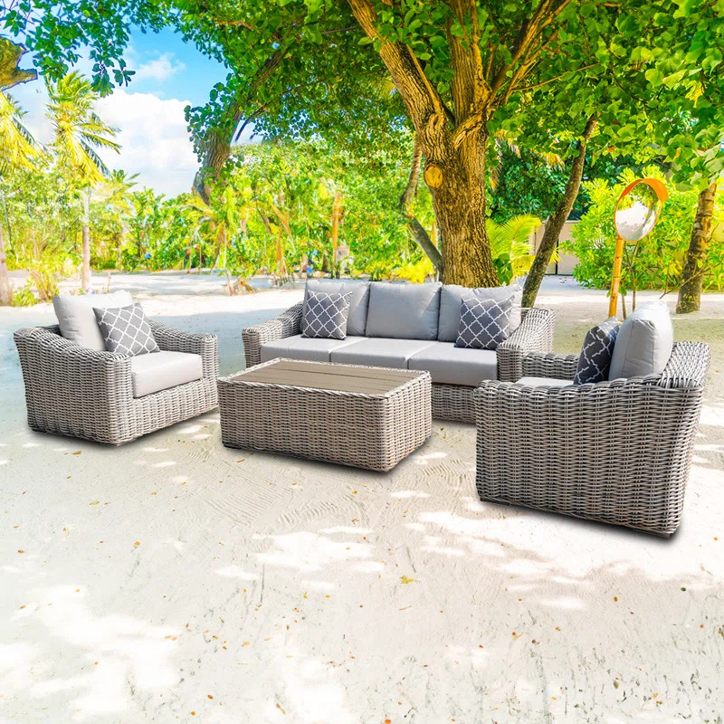 Sommer 5 - Person Patio Conversation Set with Cushions | Wayfair North America