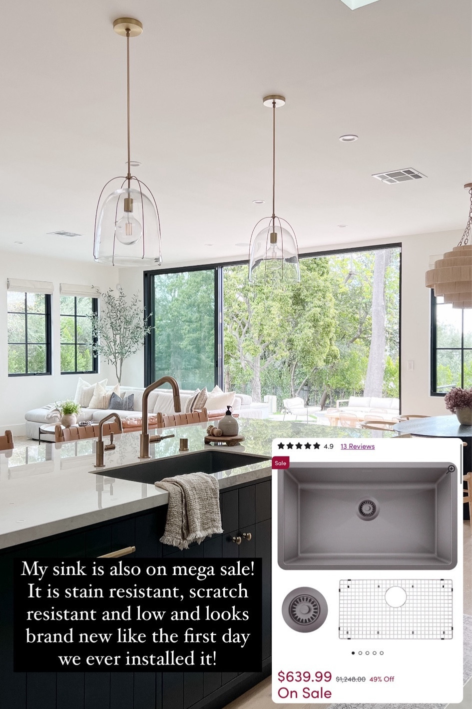 Kitchen design, black dining table, counterstools, chandelier, kitchen accessories, palecek, hati home, Amazon  wishbone, kitchen sink, Undermount, dark sink, Chairs, leather counter stools bronze sconce, brass, sconce, glass, pendant, lights, landscape arts, kitchen sink, brass, kitchen, faucet, picture, hydrangeas, jug, #ltkmostloved

#LTKsalealert #LTKfindsunder100 #LTKhome