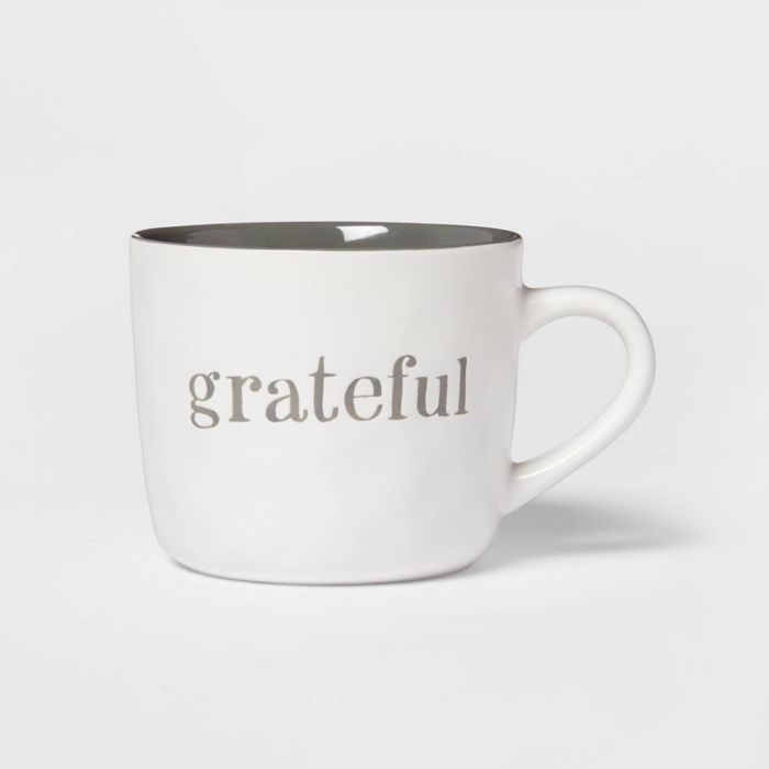 16oz Stoneware Grateful Daria Mug White - Threshold™ | Target