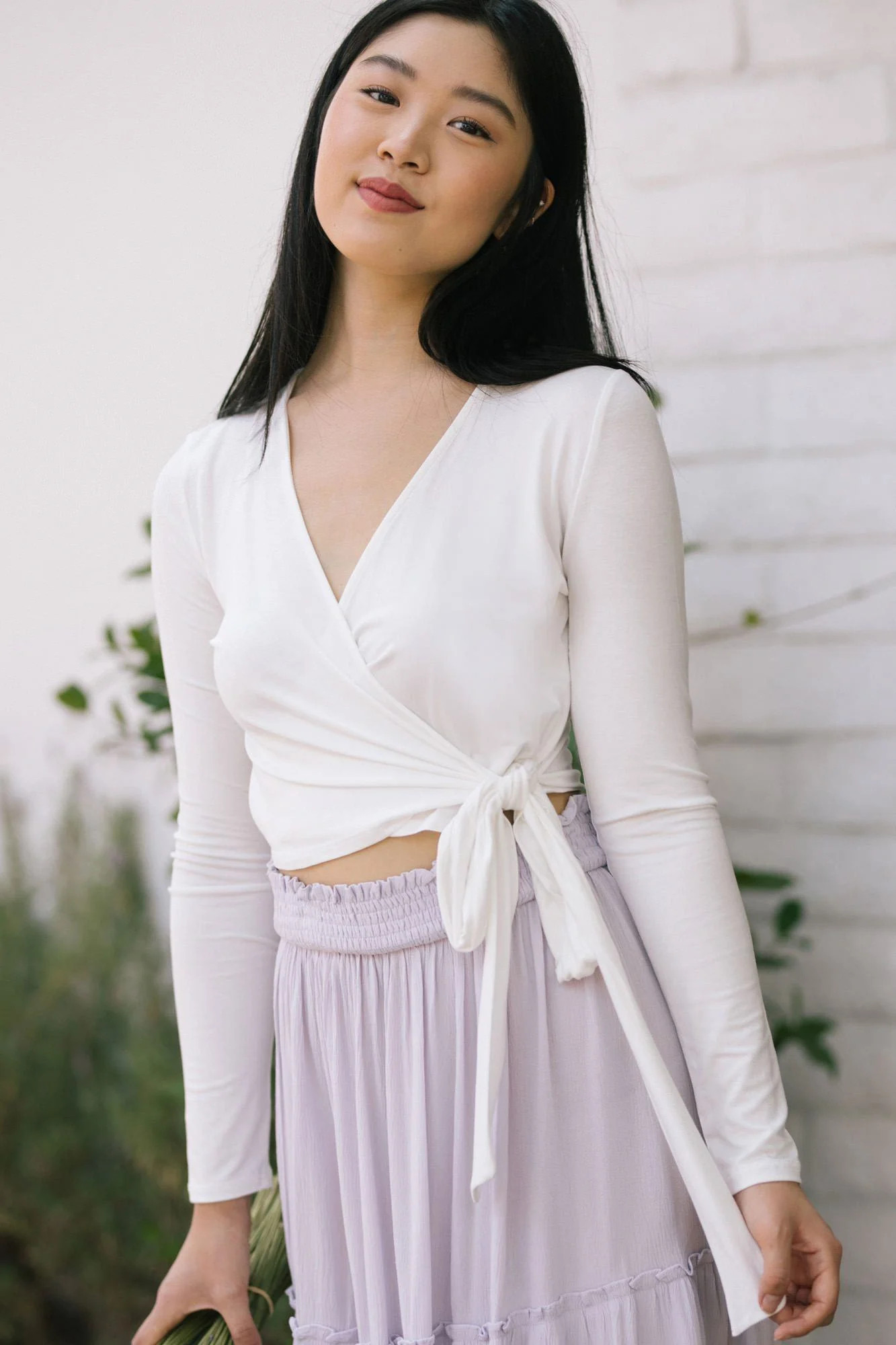 Gwen V-Neck Wrap Top | Morning Lavender