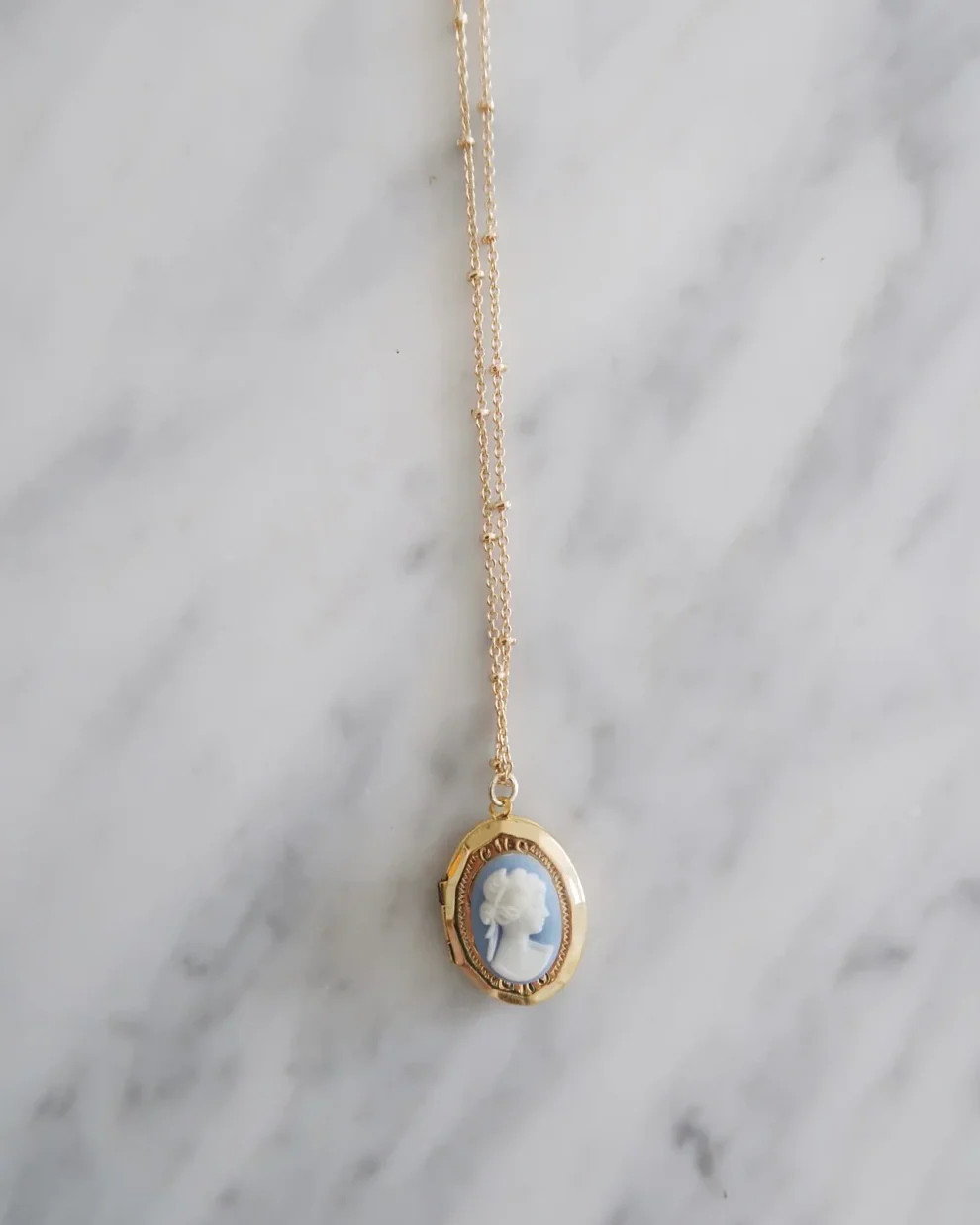 Blue Cameo Locket | SJ Bailey Co.