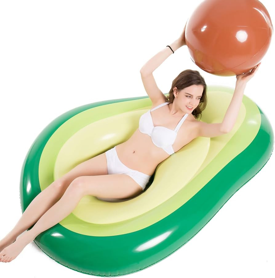 Jasonwell Inflatable Avocado Pool Float Floatie with Ball Water Fun Large Blow Up Summer Beach Sw... | Amazon (US)