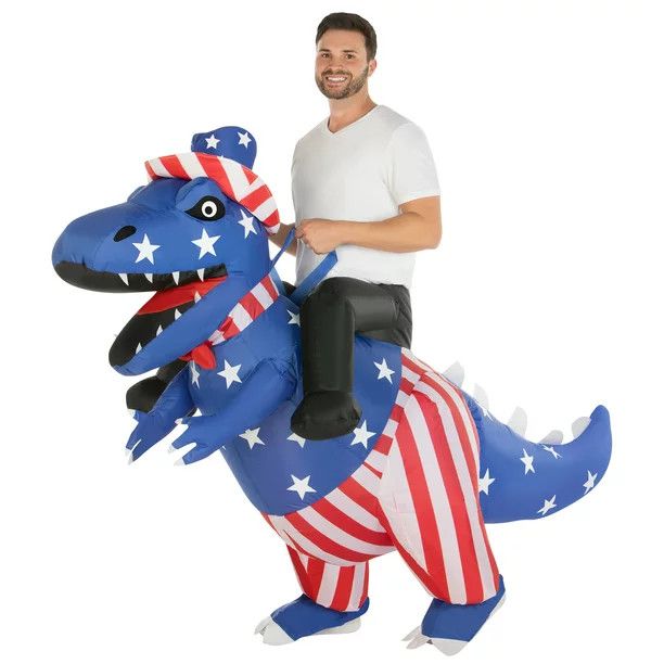 Adult Patriotic Independence Day Tyrannosaurus Rex American Flag Rider Costume -Way to Celebrate | Walmart (US)