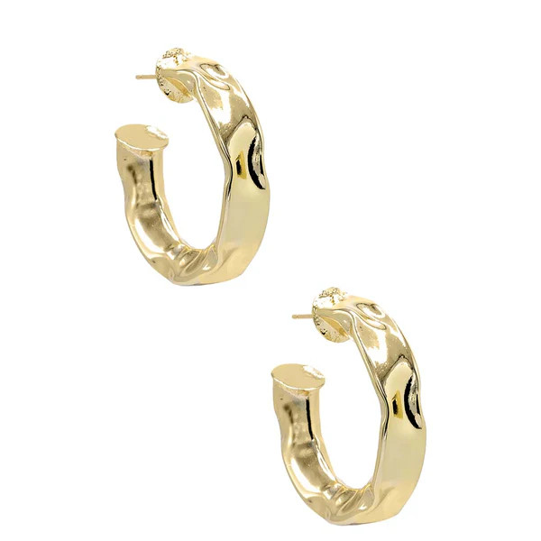 Squiggly Textured Hoop Earring | Adina Eden