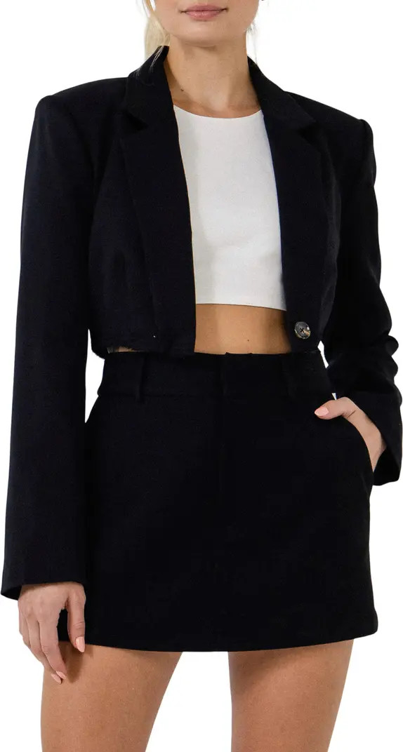 Grey Lab Raw Hem Crop Blazer | Nordstrom | Nordstrom
