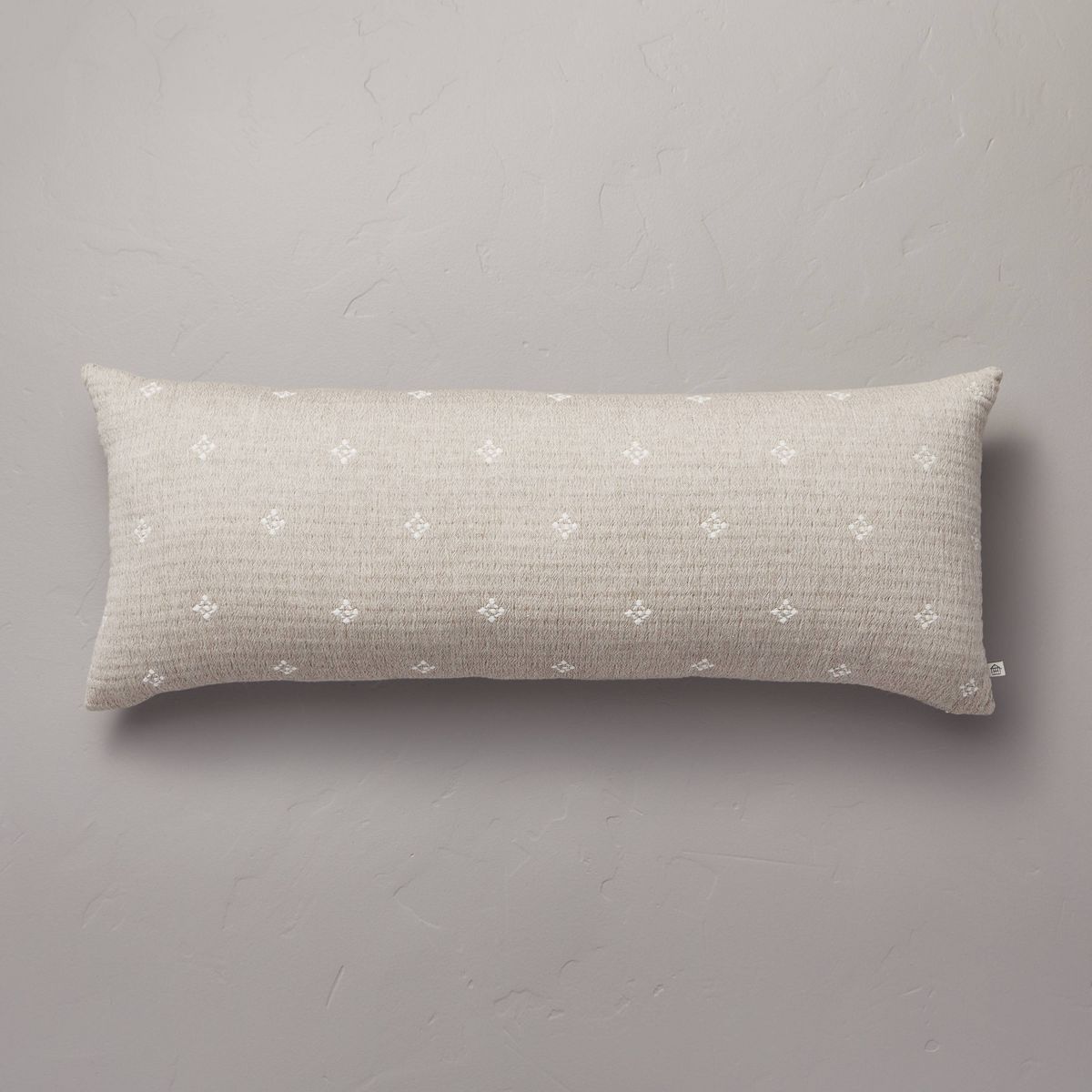 14"x36" Diamond Jacquard Lumbar Bed Pillow - Hearth & Hand™ with Magnolia | Target
