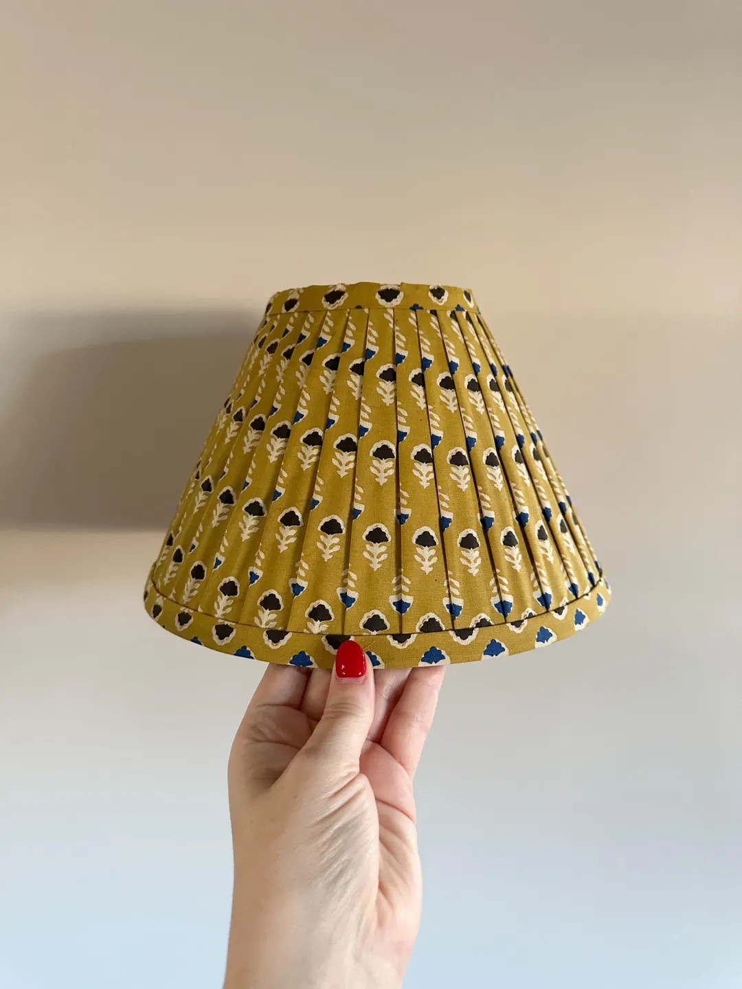 Handmade Pleated Lampshade | Block Print Fabric | Etsy (US)