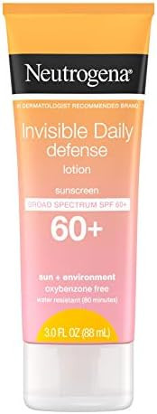 Neutrogena Invisible Daily Defense Sunscreen Lotion, Broad Spectrum SPF 60+, Oxybenzone-Free & Water | Amazon (US)