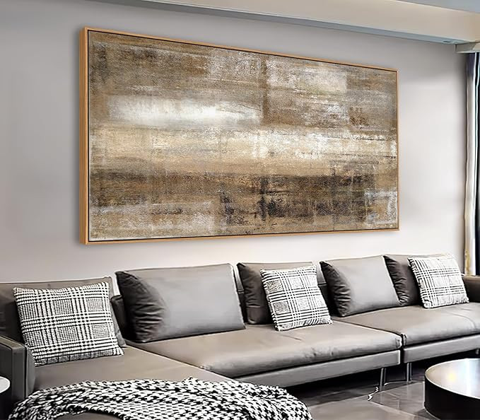 Abstract Wall Art Large Canvas Picture Modern Brown Canvas Painting Artwork Abstract Canvas Print... | Amazon (US)