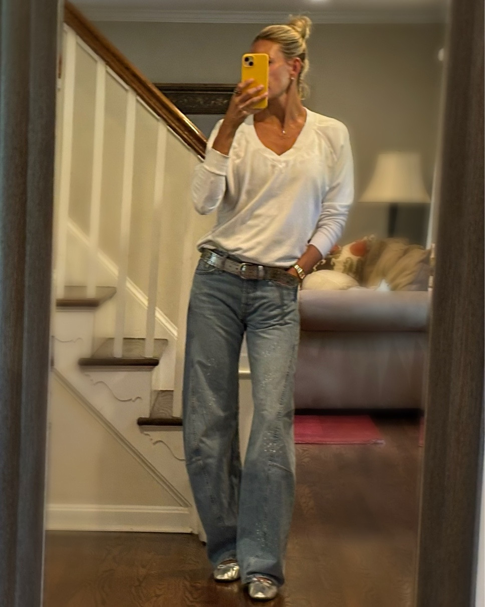 Office in the morning…work from home in the afternoon calls for layers!!! In most low rise denim inside up to a 26! Also…my silver flats are on a major sale and the v neck sweatshirt I linked (while not the same as one I’m wearing) is on sale for under $17.00 and in many colors!

#LTKootd #LTKSaleAlert