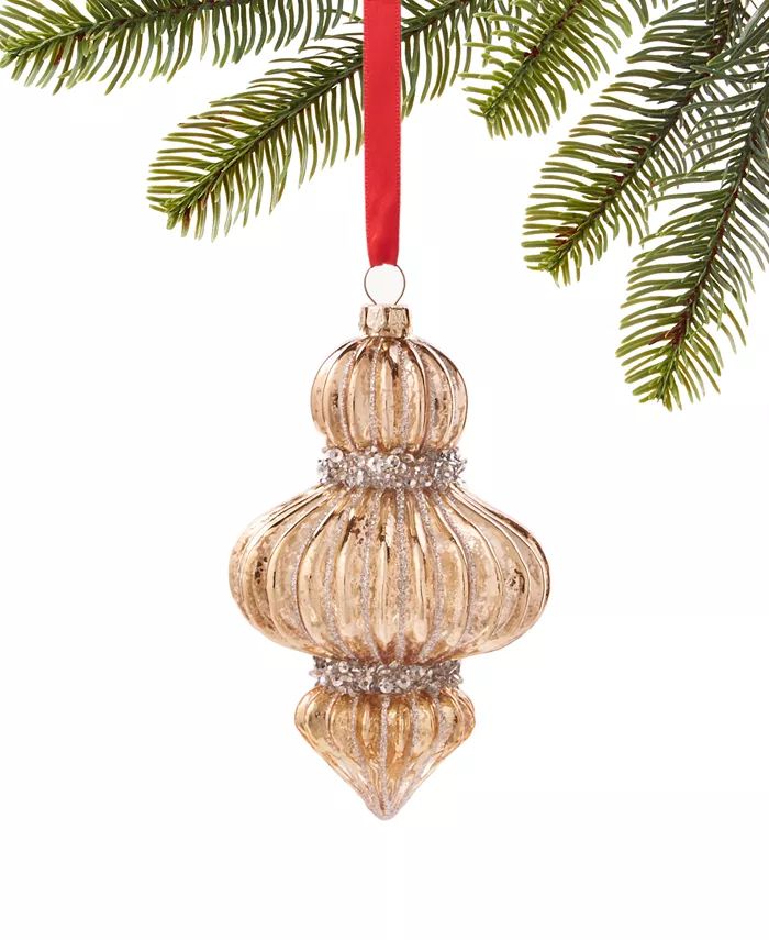 Royal Holiday Glass & Gold-Tone  Finial with Beads Hanging Christmas Tree Ornament, Created for M... | Macys (US)