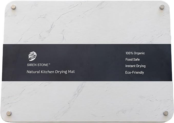 LARGE White Stone Dish Drying Mat for Kitchen Counter - Premium Diatomaceous Earth Mat | Quick Dr... | Amazon (US)