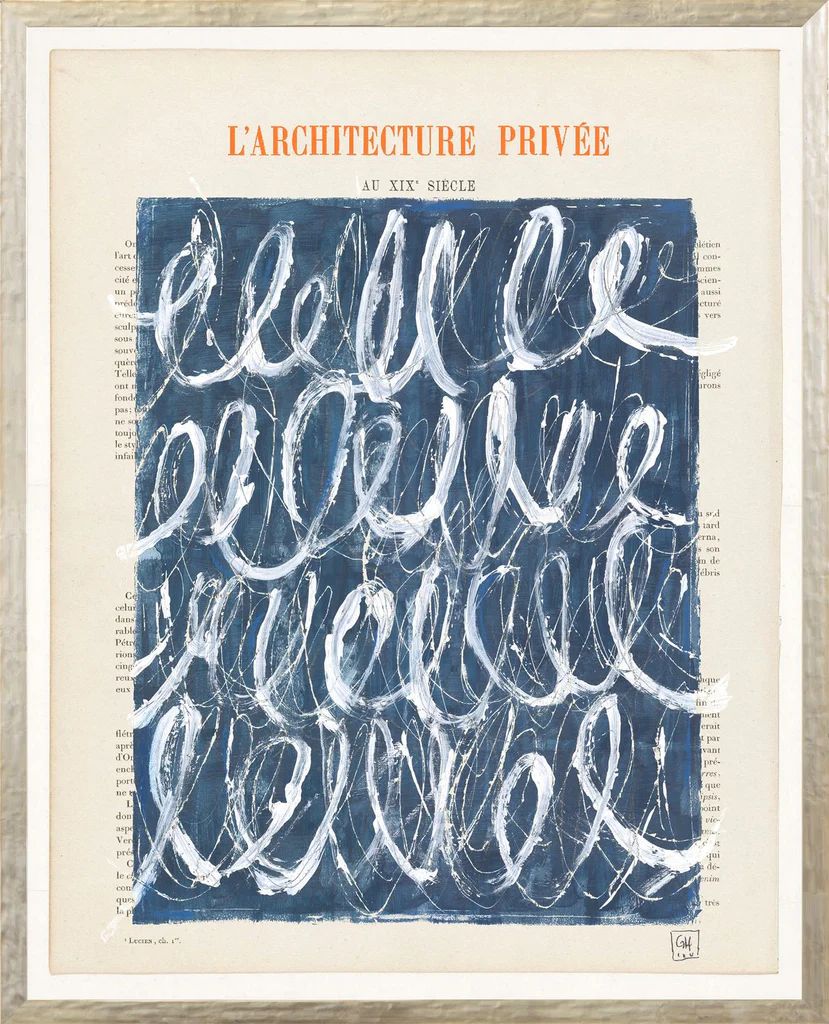Parisian Page Print 13- Blue and White Abstract Loops | Lo Home by Lauren Haskell Designs