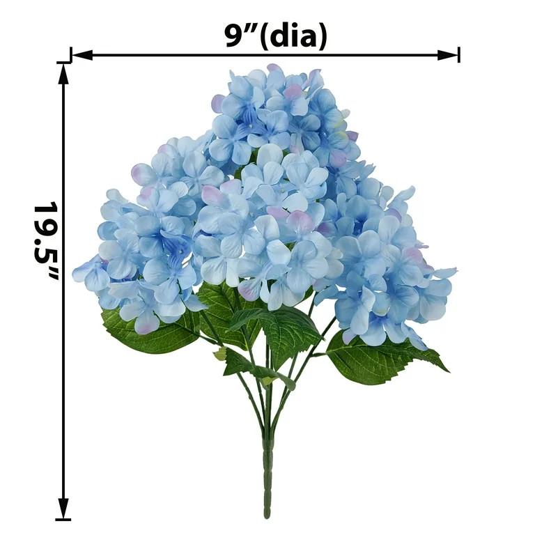 Mainstays Indoor 19.5" Artificial Polyester Hydrangea Bush, Blue Color. | Walmart (US)