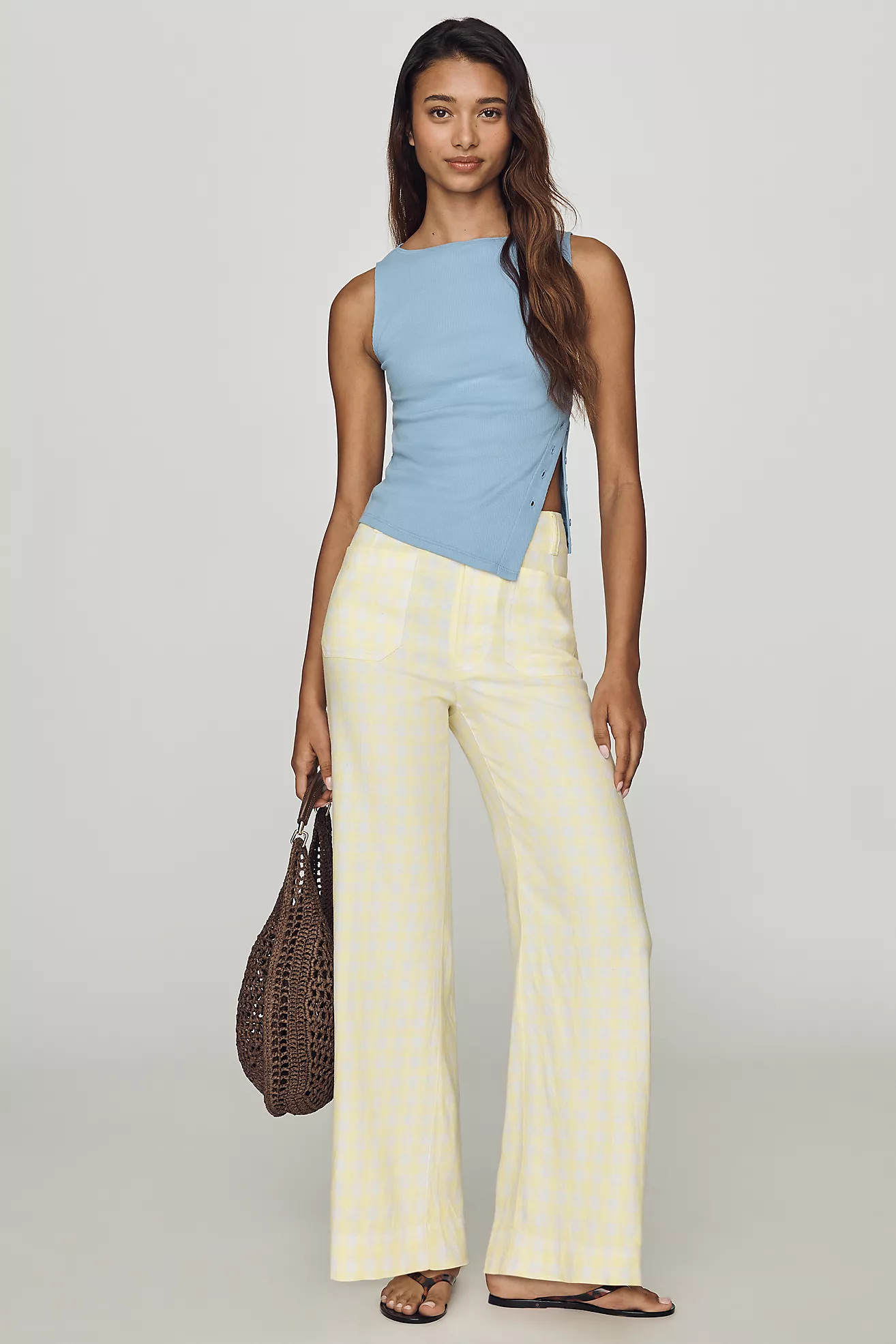 Colette European Linen Stretch Wide Leg Pants by Maeve | Anthropologie (US)