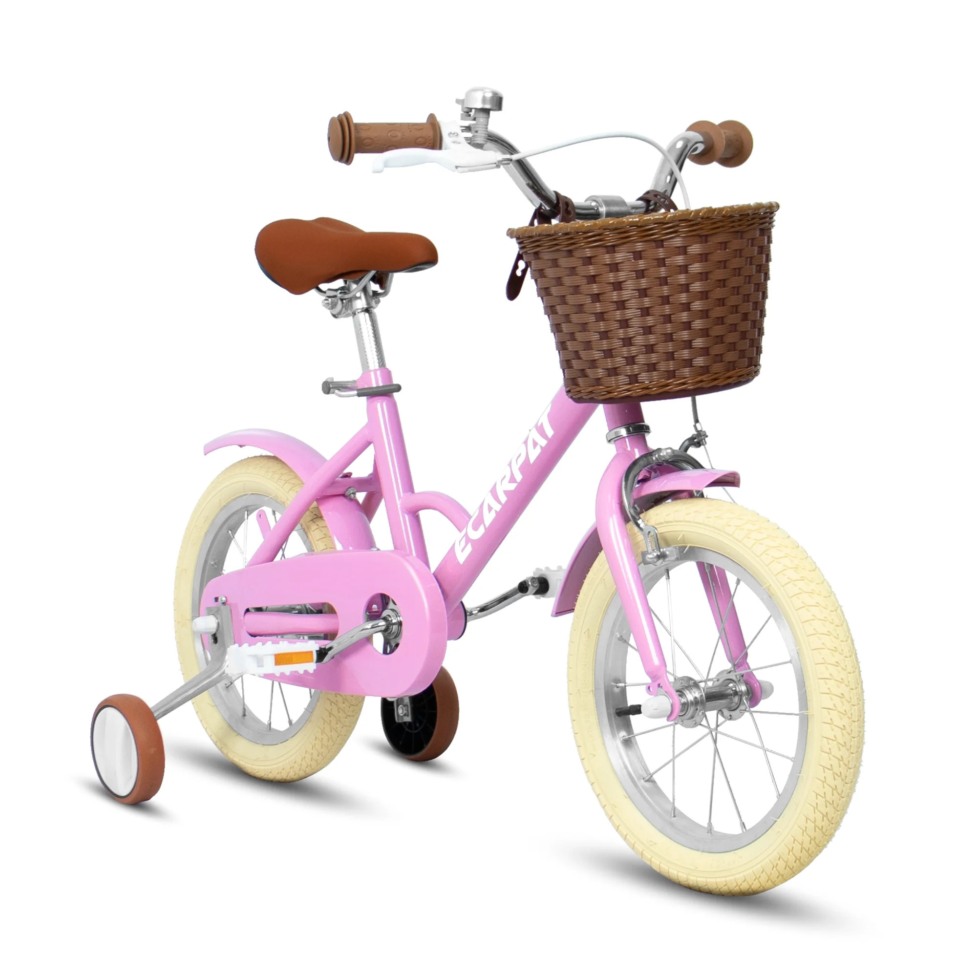 Caroeas Vintage 12 Inch Kids Bike with Basket, Training Wheels, Bicycle for Toddlers and Kids Age... | Walmart (US)